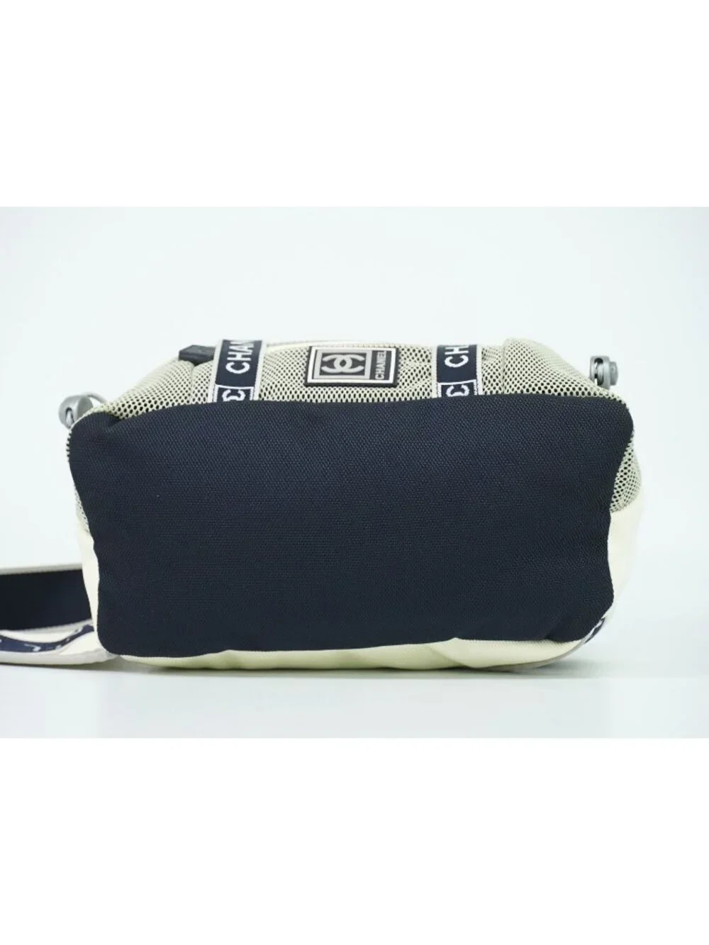 Chanel Sports Line CC Logo Waist Bag Canvas Navy White Sport